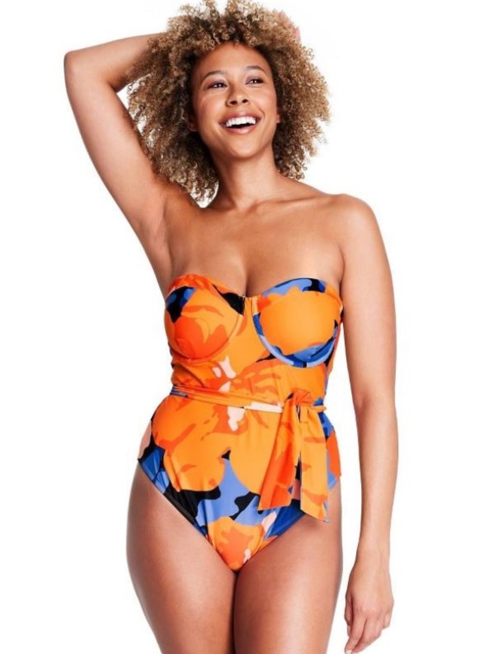 Tabitha Brown x Target Floral Print Underwire Tie-Front One Piece Swimsuit M